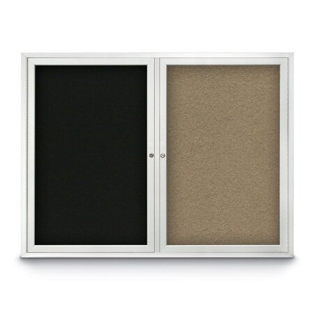 United Visual Products Corkboard, 72"x48", Rubber/Gold UV434H-GOLD-RUBBER